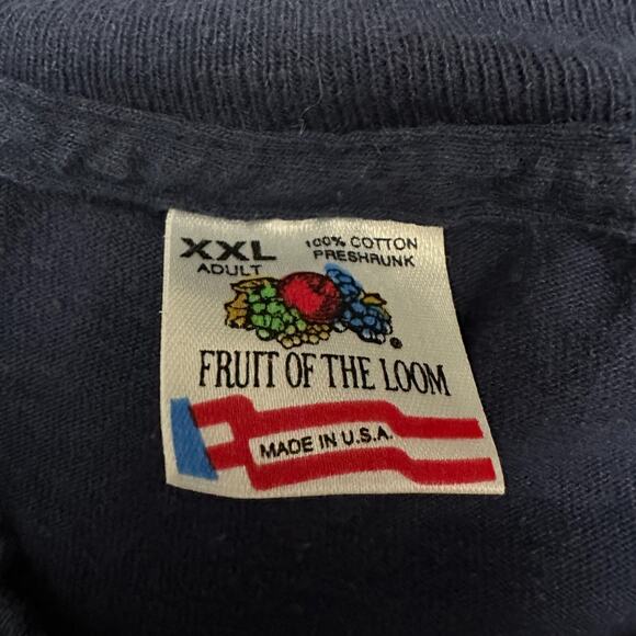 VTG Shirt Mens XXL Blue Dolphin's Moon Single Stitch USA Fruit of the Loom 90s - Picture 7 of 10